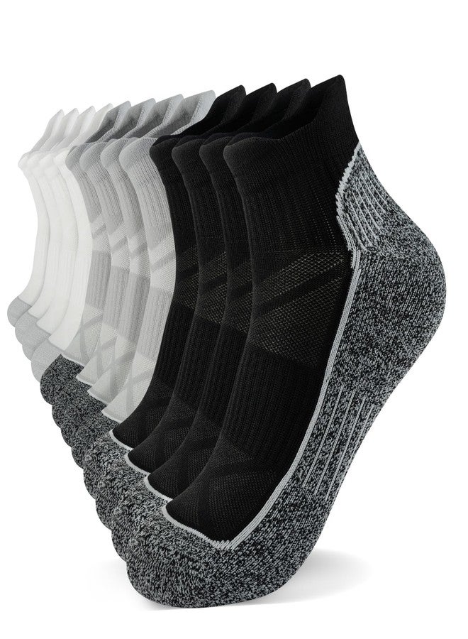 fenglaoda Compression Ankle Socks for Women & Men 6 Pairs- Low Cut Running Socks with Arch Support, Cushioned Sole & Heel Tab - Image 1